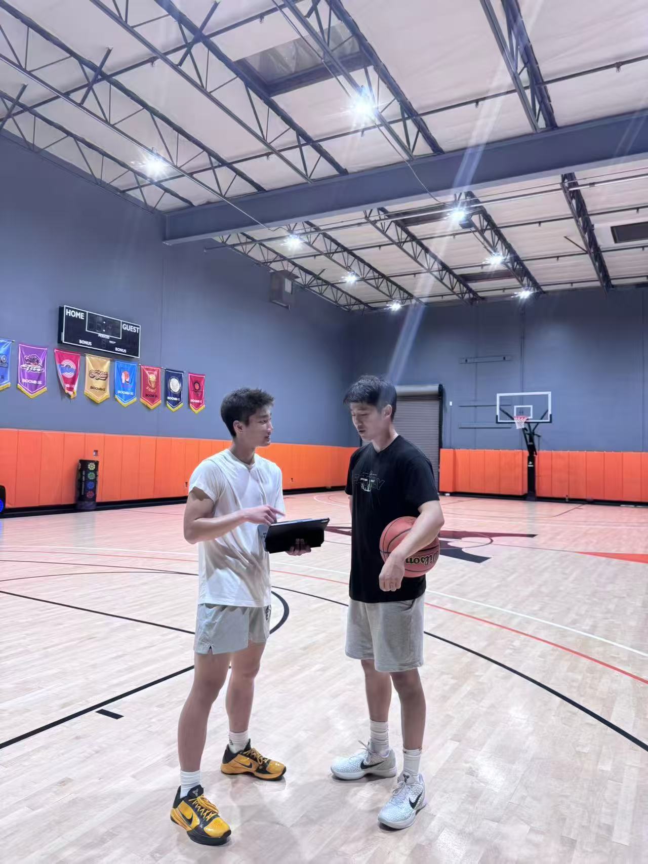 Michael on the basketball court